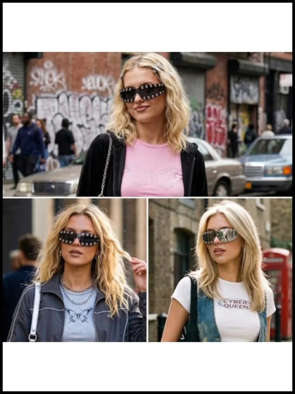 Y2K Rimless Wrap Around Sunglasses UV400 Lightweight Unisex
